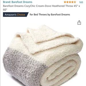 Barefoot Dreams White with Grey Stripe Throw